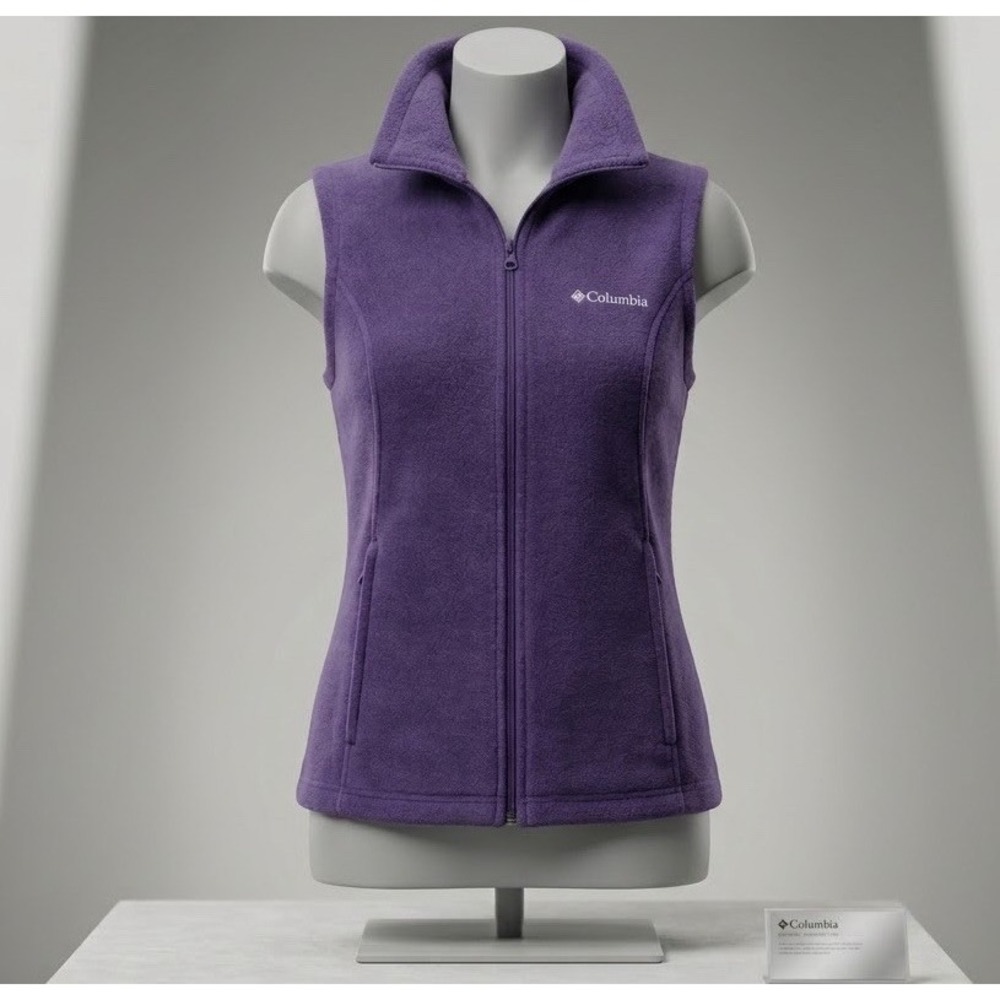 Columbia Women’s Fleece Vest Medium Purple Amethyst Full Zip Gilet Fall Gorpcore
